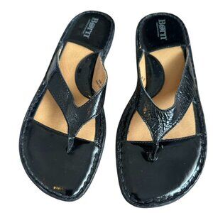 Born Shoes Black Thong Flip Flop Flats Sandals, Like New, size 10